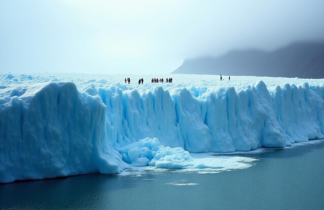 氷河のモニタリング風景